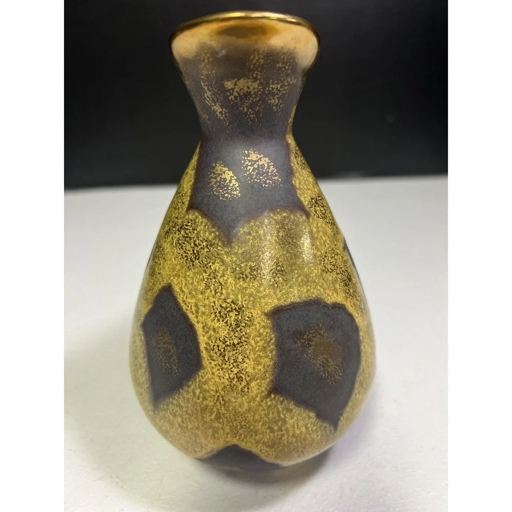Jasba Keramik Germany Small Vase Jar Gold Yellow RARE 50s/60s